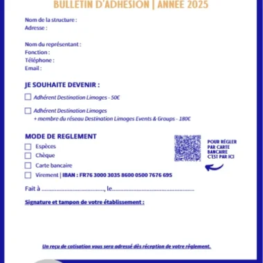 Bulletin d’adhésion 2025